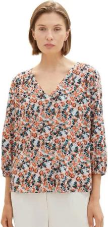 TOM TAILOR Druckbluse mit durchgehender Knopfleiste