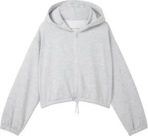 TOM TAILOR Sweatjacke Cropped Sweatjacke in Melange-Optik