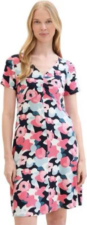 TOM TAILOR Minikleid mit Allover-Print und V-Ausschnitt