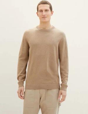 TOM TAILOR Strickpullover Basic Strickpullover mit Logo Stickerei