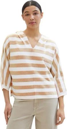 TOM TAILOR Kapuzenpullover mit weitem V-Ausschnitt