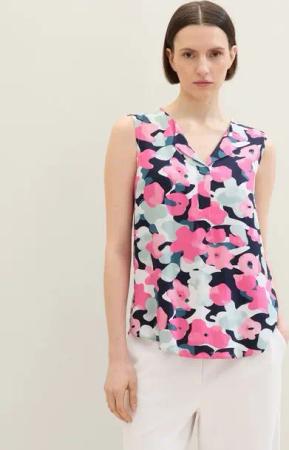 TOM TAILOR Blusentop Bluse aus Viskose mit Faltenlegung
