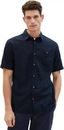 TOM TAILOR Kurzarmhemd COTTON LINEN (1-tlg)