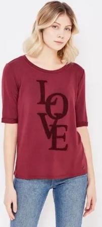 TOM TAILOR T-Shirt Love plauschige Schriftzug