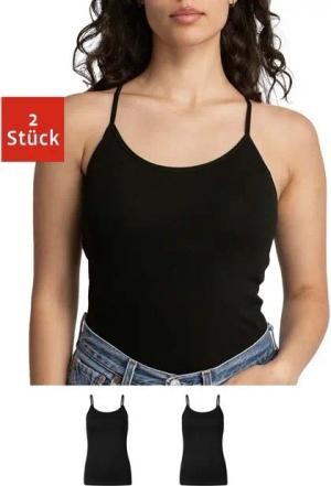 SNOCKS Tanktop Spaghetti Top Damen (2-tlg) aus Bio-Baumwolle, bequem, perfektes Basic für jedes Outfit