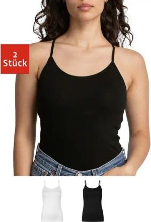 SNOCKS Tanktop Spaghetti Top Damen (2-tlg) aus Bio-Baumwolle, bequem, perfektes Basic für jedes Outfit