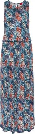 s.Oliver Maxikleid mit Tupfenprint und Schlitz, weiches Jerseykleid, Sommerkleid