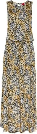 s.Oliver Maxikleid mit Tupfenprint und Schlitz, weiches Jerseykleid, Sommerkleid