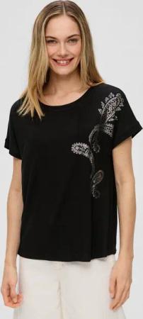 s.Oliver Shirttop T-Shirt mit Pailletten Pailletten