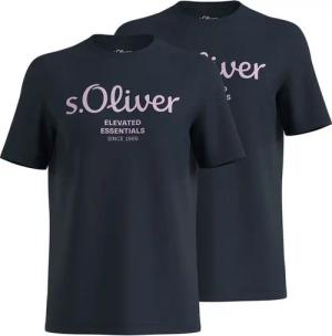 s.Oliver T-Shirt Casual (2-tlg) mit Rundhals-Ausschnitt, kurzarm, Logo-Aufdruck im 2er Pack