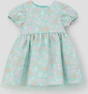 s.Oliver Jerseykleid Rüschenkleid mit All-over-Print Raffung