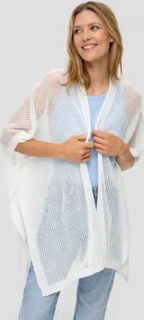 s.Oliver Poncho Strickponcho mit Musterstruktur Rippbündchen