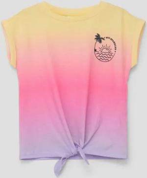 s.Oliver Kurzarmshirt T-Shirt mit Farbverlauf und Knoten-Detail Knoten