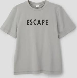 s.Oliver Kurzarmshirt Baumwollshirt mit Schriftprint Teilungsnaht