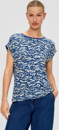 s.Oliver Kurzarmshirt Blusenshirt im Fabricmix