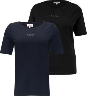 s.Oliver T-Shirt Label-Shirt (2-tlg) kurzarm, Rundhals, Logo, im 2er Pack