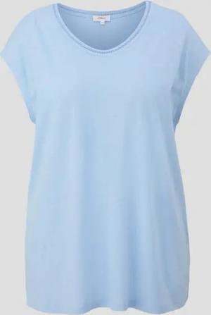 s.Oliver Kurzarmshirt T-Shirt mit V-Ausschnitt im Relaxed Fit Ziernaht
