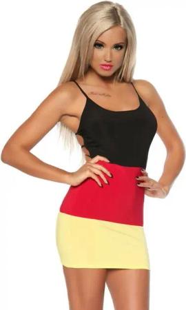 Saresia Minikleid Minikleid mit Deutschlandflaggen Kleid Fussball Sommerkleid