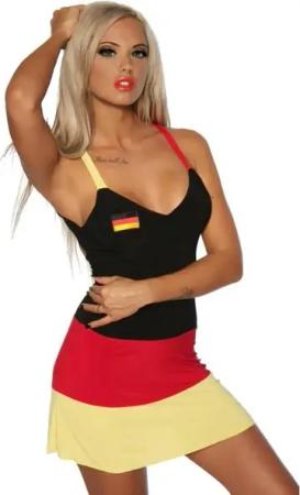 Saresia Minikleid Minikleid Deutschlandflaggen Kleid Fussball Sommerkleid Made in EU