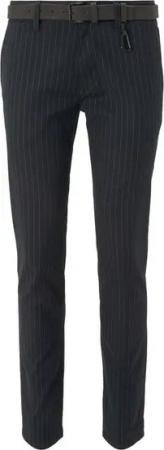 TOM TAILOR Denim Stoffhose Strukturierte Chinohose mit Gürtel - Straight Leg