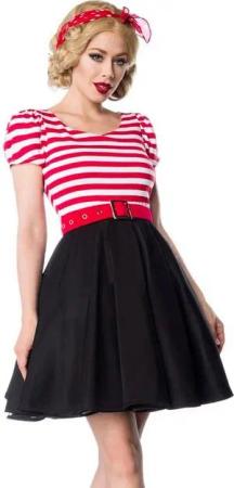 BELSIRA Jerseykleid Vintage Rockabilly Jersey Kleid Retrokleid Minikleid mit Tellerrock