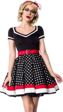 BELSIRA A-Linien-Kleid 50er Jahre Pin Up Rockabilly Kleid Jersey Retrokleid Minikleid