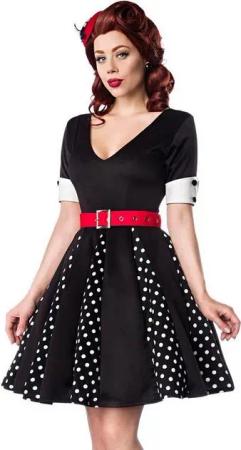 BELSIRA A-Linien-Kleid 50er Jahre Pin Up Rockabilly Kleid Jersey Retrokleid Godet-Minikleid