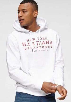 H.I.S Kapuzensweatshirt mit Print und Badge, Kapuze, für sportliche Outfits