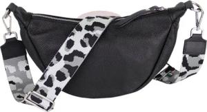 MIRROSI Schultertasche Damen Runde aus Echtleder, Made in Italy, Brusttasche,Umhängetasche (Tasche,Bauchtasche für jeden Anlass (1 Tasche & 2 Gurte), 33x17x10cm (BXHXT), Crossbody Bag, gemusterten& verstellbaren Schulterriemen