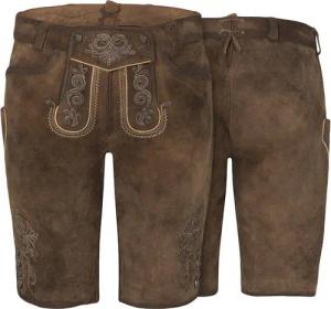 Spieth & Wensky Trachtenlederhose Brielle-Schotter Damen Trachtenhose Lederhose Kurz hose Ziegenvelour mit Stickerei