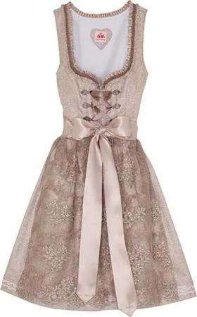 Spieth & Wensky Dirndl Bari Dirndl 2-teiliges Midi-Dirndl Kleid Dirndl Trachtenkleid kurz 55cm