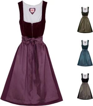 Spieth & Wensky Dirndl Dasing Dirndl Dirndl Dasing Lange-Dirndl Kleid 2-teiliges Trachtenkleid