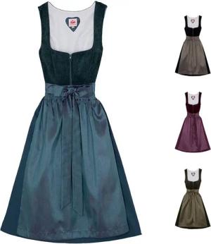 Spieth & Wensky Dirndl Dasing Dirndl Dirndl Dasing Lange-Dirndl Kleid 2-teiliges Trachtenkleid