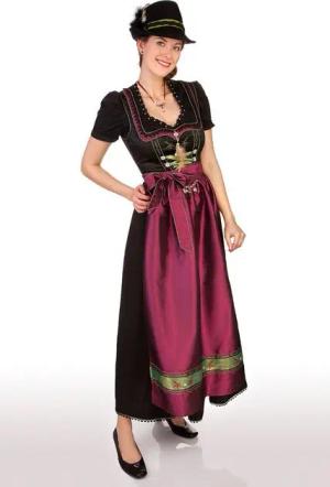 Spieth & Wensky Dirndl Dirndl lang 2tlg. - NACHT/LANG - granat