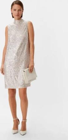 Comma Minikleid Mesh-Kleid mit Pailletten Pailletten