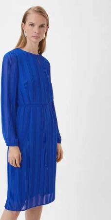 Comma Maxikleid Chiffonkleid mit Plisséefalten