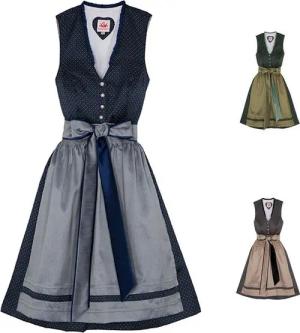 Spieth & Wensky Dirndl Dilliane Dirndl Dirndl Dilliane Midi-Dirndl Kleid 2-teiliges Trachtenkleid