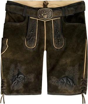 Spieth & Wensky Trachtenlederhose Dynamo Kurzhose Herren Trachtenhose Lederhose kurzhose Ziegenvelour bestickt