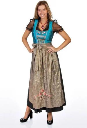 Spieth & Wensky Dirndl Dirndl lang 3tlg. - HOLDA - petrol