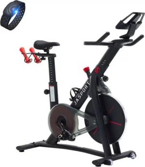JASPORT Speedbike S3 (mit Pulsgurt, mit Handtuch, Heimtrainer), App mit Video on Demand Trainingskursen, Kinomap & Zwift kompatibel