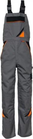 Artmas Arbeitslatzhose Arbeitslatzhose Latzhose Sicherheitshose Arbeitshose Berufskleidung Farbe: Stahl mit orangefarbenem und schwarzem Zubehör.