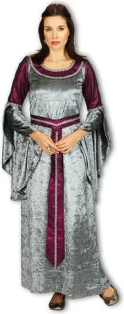 andrea-moden Kostüm Hofdame Mittelalter Kostüm für Damen, Silber Bord