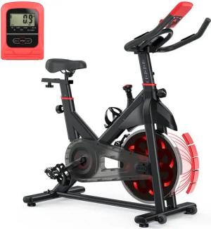 BIGZZIA Heimtrainer Fitness Fahrrad für Zuhause Fitness - Kardio Training Indoor Bikes (Mit Trinkflaschenhalter), Belastbarkeit 120 kg - LCD-Display