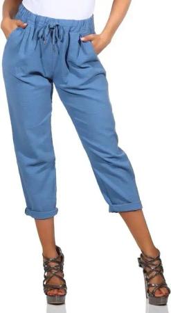 Mississhop 7/8-Hose Damen Baumwollhose Capri Hose Haremhose M.373