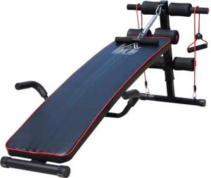 HOMCOM Bauchtrainer Sit-Up-Bank mit Widerstandsbänder