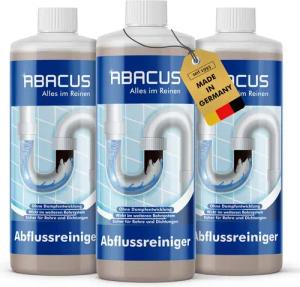 ABACUS Abflussreiniger, Rohrreiniger, Rohrfrei, Abflussfrei Rohrreiniger (Sicher für Rohre und Dichtungen, [- Wirkt sogar bei stehendem Wasser Löst hartnäckigste Verstopfungen)