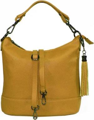 fs-bags Handtasche fs7221, echt Leder, Made in Italy, abnehmbare Quaste