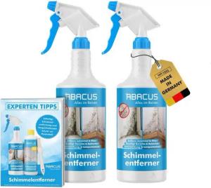 ABACUS Anti-Schimmel-Spray, Schimmelex für Wand und Bad, Anti-Schimmel Schimmelentferner (inkl. Experten Tipps, [2-St. 2x750ml Sofortwirkung mit Langzeiteffekt)