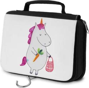 Mr. & Mrs. Panda Kulturbeutel Einhorn Vegan - Weiß - Geschenk, Kosmetikbeutel, Zum Aufhängen, Gesun (1-tlg), Einzigartiges Design