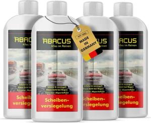 ABACUS Fleet Magic Nanoversiegelung, Glasversiegelung, Lotusversiegelung, Scheibenversiegelung (Regenabweiser mit Abperleffekt, 4x250ml), Deutschlands bekannte Scheibenversiegelung mit Lotuseffekt